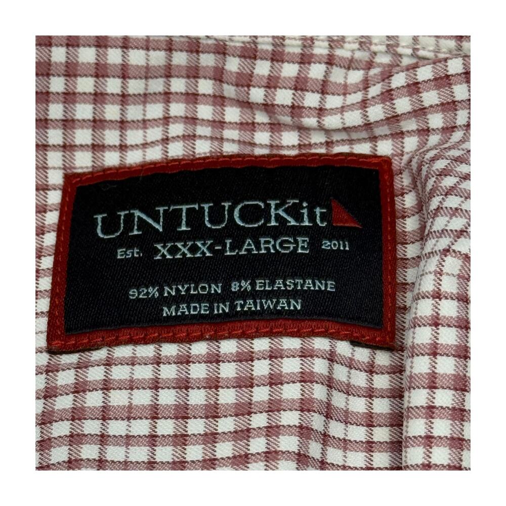 UNTUCKit Beckman Regular Fit Button Down Shirt 3XL Red Plaid - Picture 2 of 16